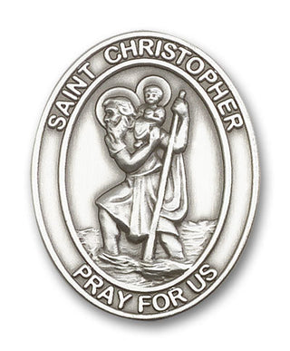 Silver Finish Saint Christopher Visor Clip
