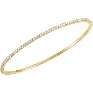 14K Yellow 2 CTW Lab-Grown Diamond Stackable Bangle 8" Bracelet