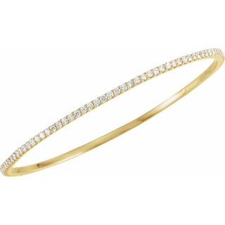 14K Yellow 3 CTW Natural Diamond Stackable Bangle 8" Bracelet