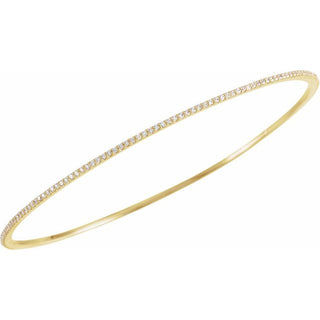 14K Yellow 1 CTW Natural Diamond Stackable Bangle 8" Bracelet