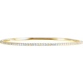 14K Yellow 3 CTW Natural Diamond Stackable Bangle 8" Bracelet