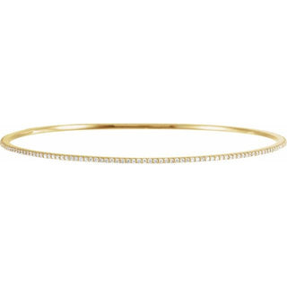 14K Yellow 1 CTW Natural Diamond Stackable Bangle 8" Bracelet
