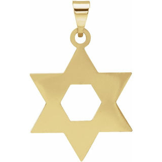 14K Yellow 17x15 mm Star of David Pendant