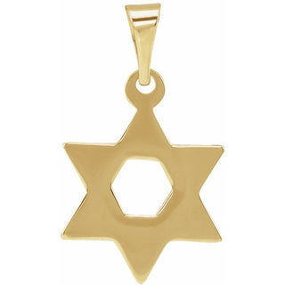 14K Yellow 14x12 mm Star of David Pendant