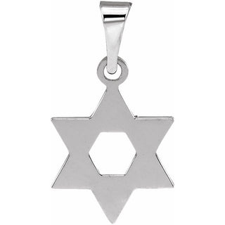 14K White 12x9 mm Star of David Pendant