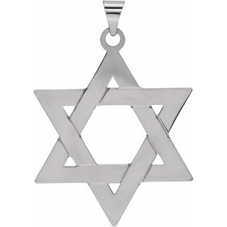 14K White 32x26 mm Star of David Pendant