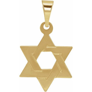 14K Yellow 14x12 mm Star of David Pendant