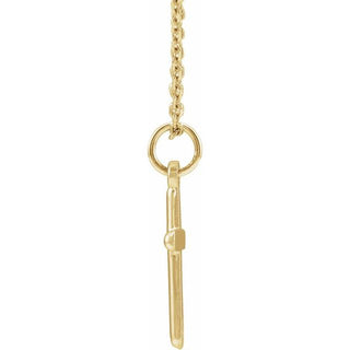 14K Yellow Cross 18" Necklace