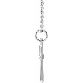 14K White Cross 18" Necklace