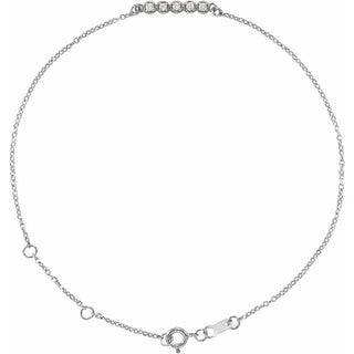 Sterling Silver .07 CTW Natural Diamond Bar 6 1/2-7 1/2" Bracelet