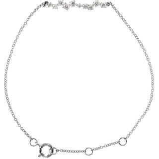 14K White 1/3 CTW Natural Diamond  Bar 6-7" Bracelet
