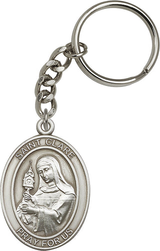 Silver Oxide Saint Florian Keychain | Engravable