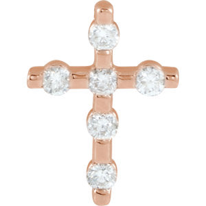 14K Rose 1/5 CTW Diamond Cross Pendant