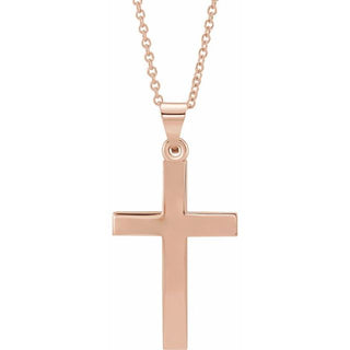 14K Rose Cross 18" Necklace  