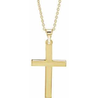 14K Yellow Cross 18" Necklace
