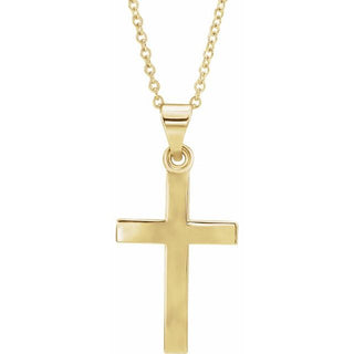 14K Yellow Cross 18" Necklace  
