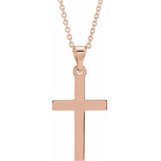 14K Rose Cross 18" Necklace  