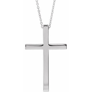 14K White 29.5x18.2 mm Cross 18" Necklace