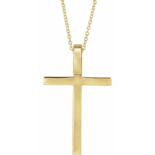 14K Yellow 29.5x18.2 mm Cross 18" Necklace