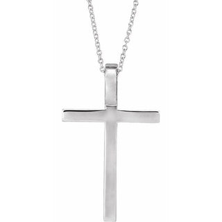 14K White 29.5x18.2 mm Cross 18" Necklace