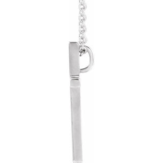 Platinum 12x7.6 mm Cross 18" Necklace
