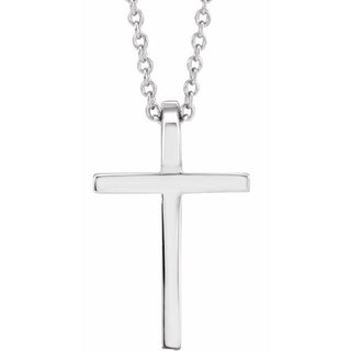 14K White 12x7.6 mm Cross 18" Necklace