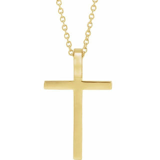 14K Yellow 21.7x13.5 mm Cross 18" Necklace