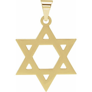 18K Yellow 25x19 mm Star of David Pendant