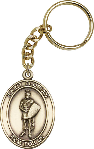 Gold Oxide Saint Francis of Assisi Keychain | Engravable