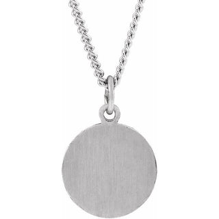 Sterling Silver 18 mm Guardian Angel Medal 18" Necklace