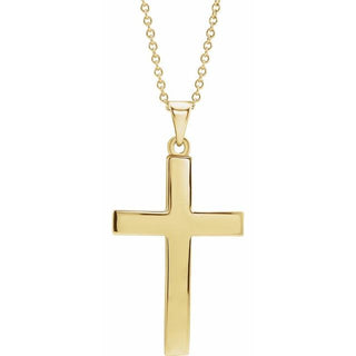 14K Yellow Cross 18" Necklace
