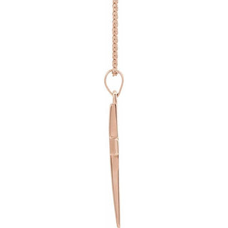 14K Rose Cross 18" Necklace
