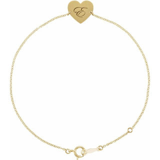 14K Yellow Engravable Heart 7-8" Bracelet