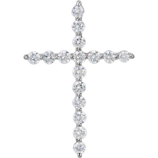Platinum 1/5 CTW Lab-Grown Diamond Cross Pendant