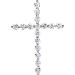 Platinum 1 1/4 CTW Lab-Grown Diamond Cross Pendant