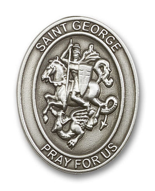 Silver Finish Saint George Visor Clip