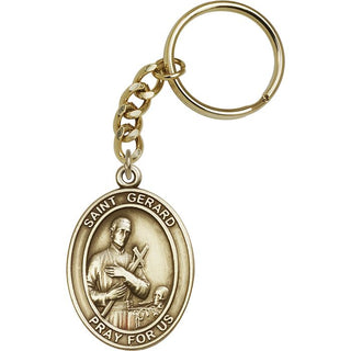 Gold Saint Gerard Keychain | Engravable