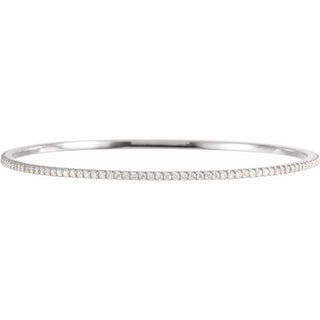 14K White 2 CTW Lab-Grown Diamond Stackable Bangle 8" Bracelet