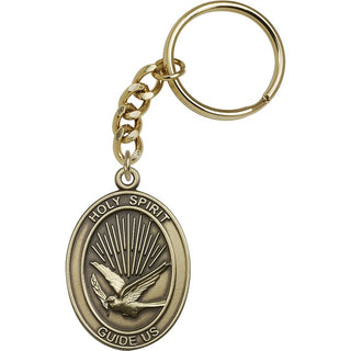 Holy Spirit Engravable Keychain - Gold Tone