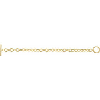 Yellow-Plated Sterling Silver 7 mm Charm Cable 8" Bracelet