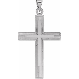 14K White Cross Pendant