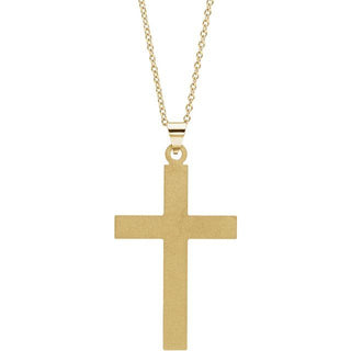 14K Yellow Cross 18" Necklace  