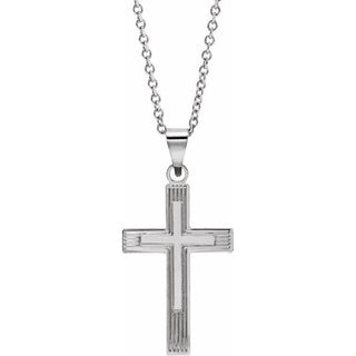 14K White Cross 18" Necklace  