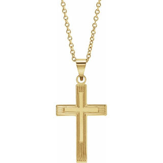 14K Yellow Cross 18" Necklace  