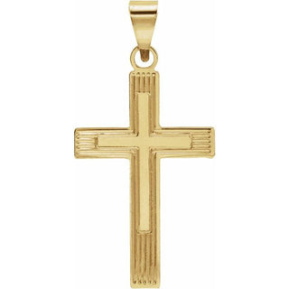 14K Yellow Cross Pendant
