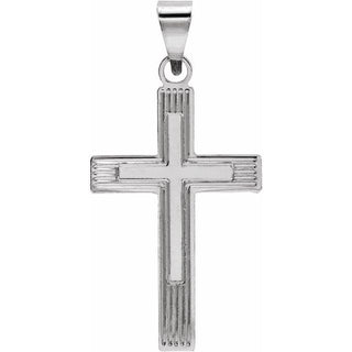 14K White Cross Pendant