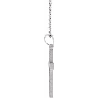 14K White Cross 18" Necklace  