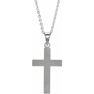 14K White Cross 18" Necklace  