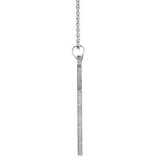 14K White Cross 18" Necklace  