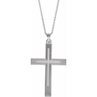 14K White Cross 18" Necklace  